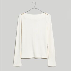 Madewell NWT Boatneck Buttoned Knit Top